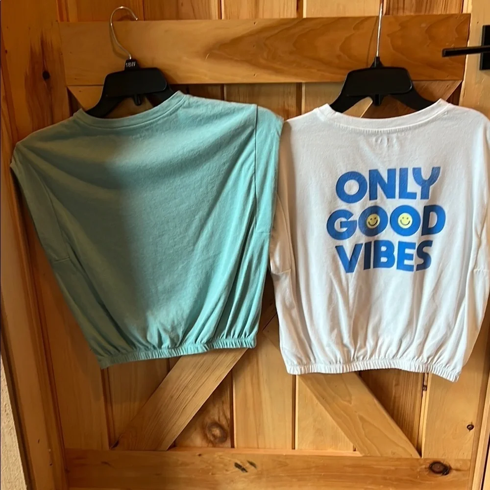 Old Navy Kids Tees - Aqua and White